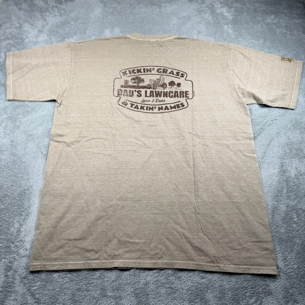 Crazy Shirts T-Shirt Mens XXL Tan Kona Coffee Dyed Dads Lawncare Graphic NWT